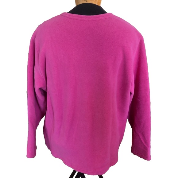 L.L.Bean pink V-Neck fleece Pullover Sweater - 3X - Picture 2 of 6